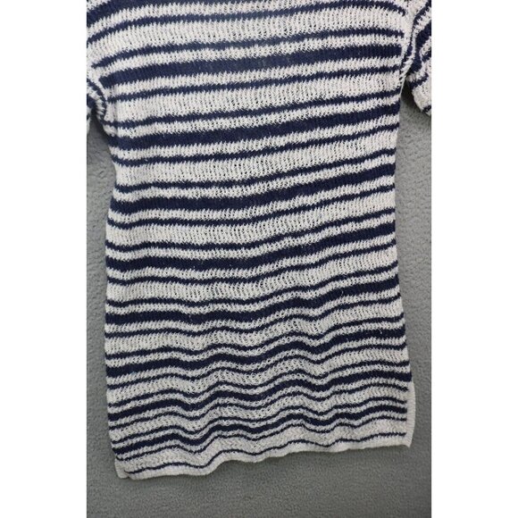 Soft Surroundings Short Sleeve Open Knit Tunic Top-Size Medium-Semi-Sheer - Picture 8 of 9